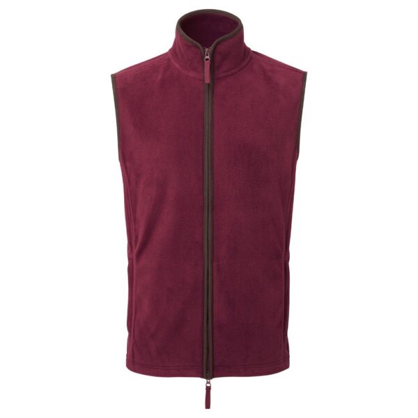 Artisan Fleece Gilet Burgundy-Brown