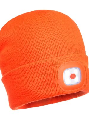 Beanie LED Headlight USB Orange