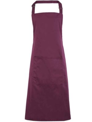 Colours Bib Apron Pocket Aubergine