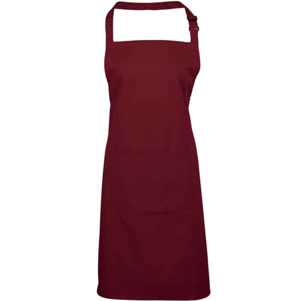 Colours Bib Apron Pocket Burgundy