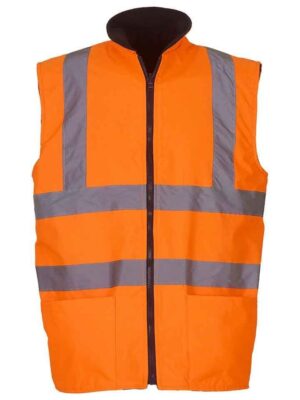Hi-Vis Reversible Bodywarmer Orange