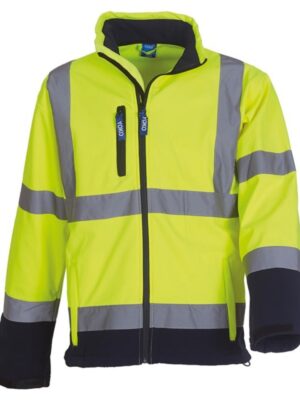 Hi-Vis Softshell Jacket Yellow Navy