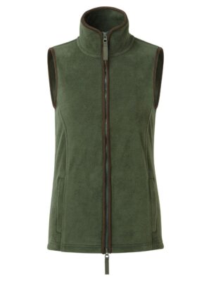 Ladies Artisan Fleece Gilet Moss-Green-Brown
