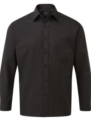 Long Sleeve Poplin Shirt Black