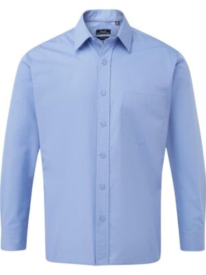 Long Sleeve Poplin Shirt Mid Blue