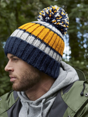 Beechfield Hygge striped beanie