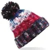 Beechfield Corkscrew pom pom beanie - Black Jacks