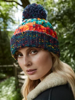 Beechfield Corkscrew pom pom beanie