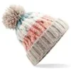 Beechfield Corkscrew pom pom beanie - Milkshake Mix