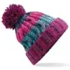 Beechfield Corkscrew pom pom beanie - Winter Berries