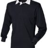 Front Row Long sleeve plain rugby shirt - Black/White