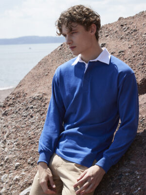 Front Row Long sleeve plain rugby shirt