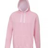 AWDis Varsity Hoodie - Baby Pink/Arctic White