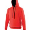AWDis Varsity Hoodie - Fire Red/Jet Black
