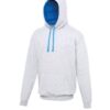 AWDis Varsity Hoodie - Heather Grey/Sapphire Blue