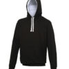 AWDis Varsity Hoodie - Jet Black/Arctic White