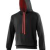 AWDis Varsity Hoodie - Jet Black/Fire Red