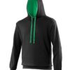 AWDis Varsity Hoodie - Jet Black/Kelly Green