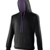 AWDis Varsity Hoodie - Jet Black/Purple