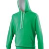 AWDis Varsity Hoodie - Kelly Green/Arctic White