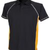 Finden & Hales Piped performance polo - Black/Amber/White