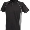 Finden & Hales Piped performance polo - Black/Gunmetal Grey