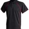 Finden & Hales Piped performance polo - Black/Red