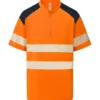 Yoko Hi-vis zip neck comfort trim polo - Orange