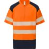 Yoko Hi-vis zip neck comfort trim polo - Orange/Navy