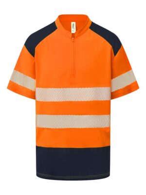 Yoko Hi-vis zip neck comfort trim polo